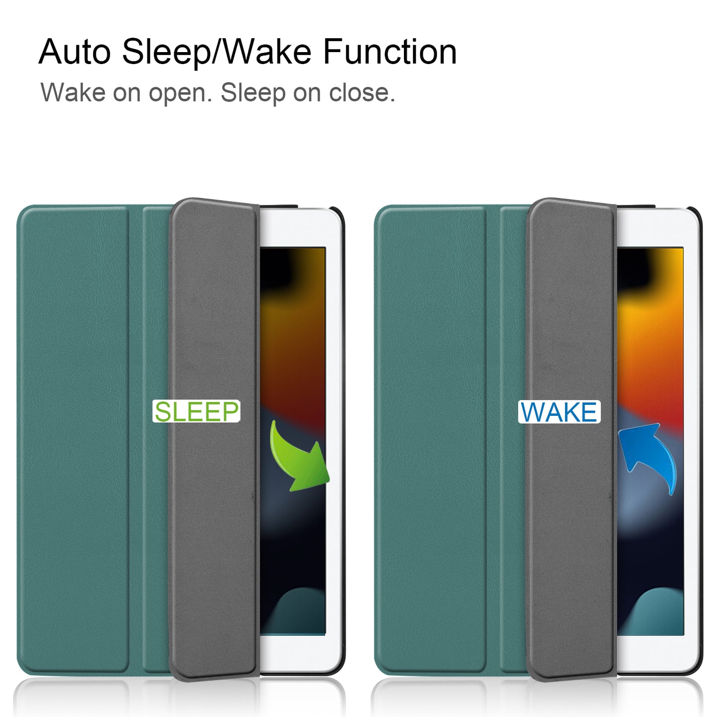 For iPad 10.2 (2021) / (2020) / (2019) Tri-fold Stand Cover PU Leather Protective Smart Tablet Case with Auto Sleep / Wake