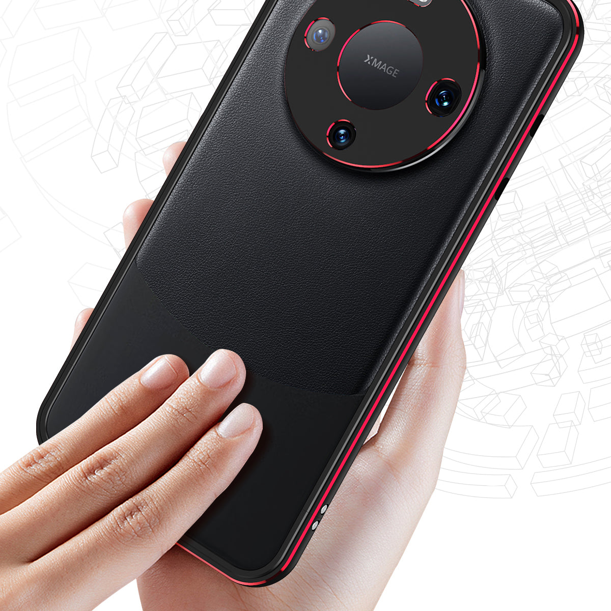 For Huawei Mate 60 Scratch-resistant Aluminum Alloy Frame Bumper Case with Camera Lens Protector