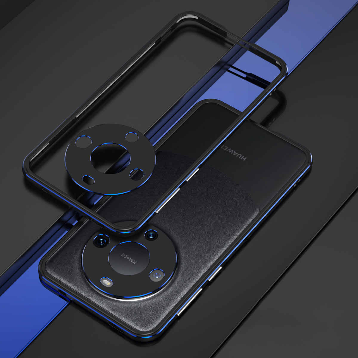 For Huawei Mate 60 Scratch-resistant Aluminum Alloy Frame Bumper Case with Camera Lens Protector