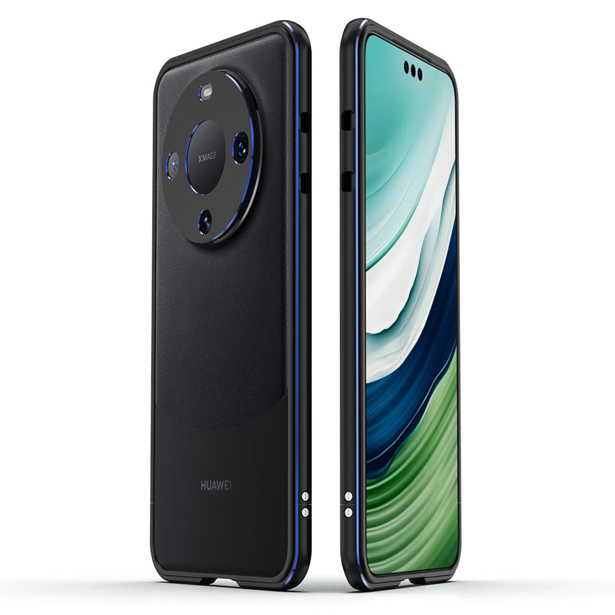 For Huawei Mate 60 Pro Anti-drop Bumper Case Shockproof Aluminum Alloy Frame with Lens Cover