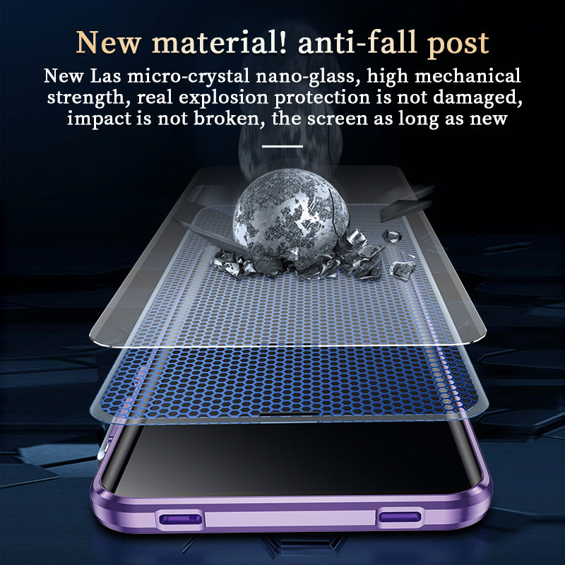 For Huawei Mate 60 Anti-drop Phone Case Double-Sides HD Clear Tempered Glass Aluminium Alloy Frame Phone Cover