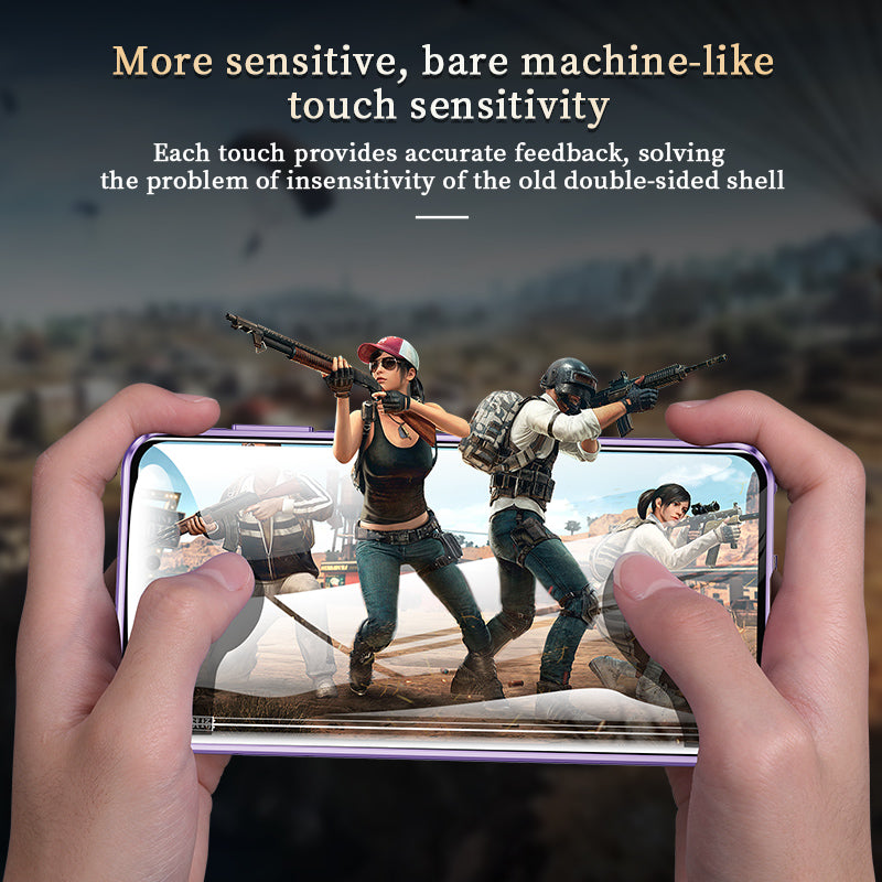 For Huawei Mate 60 Anti-drop Phone Case Double-Sides HD Clear Tempered Glass Aluminium Alloy Frame Phone Cover