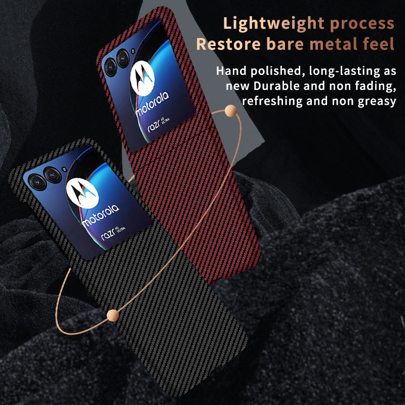 For Motorola Razr 40 Ultra 5G Carbon Fiber Texture Phone Case Anti-drop PC Phone Cover