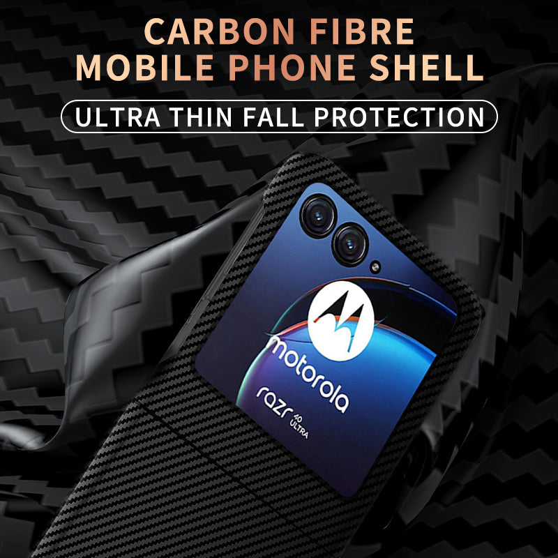 For Motorola Razr 40 Ultra 5G Carbon Fiber Texture Phone Case Anti-drop PC Phone Cover