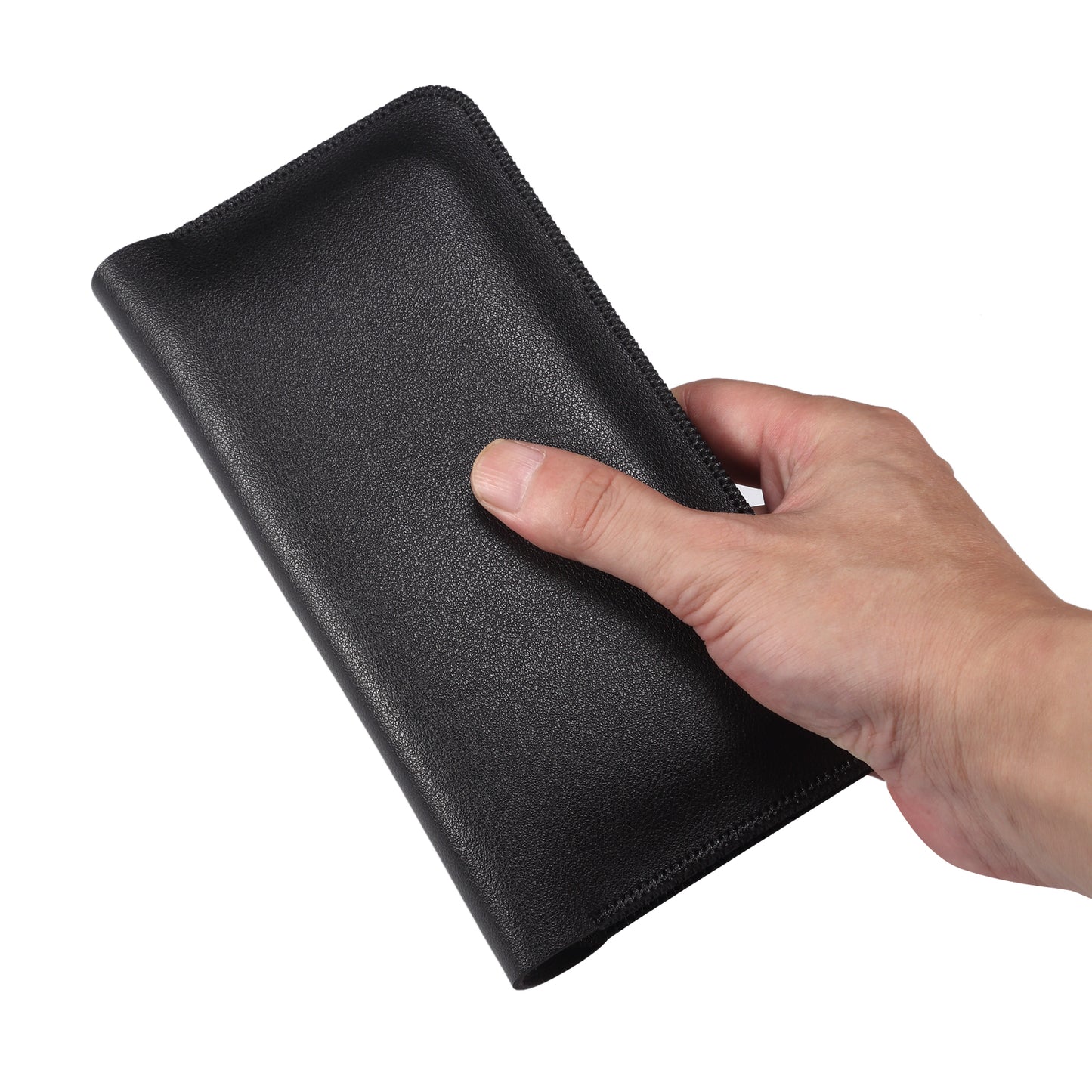 Clutch Bag for Dual 6.7''-6.9'' Phone Nappa Texture Microfiber Leather Cash Cards Holder Long Slim Coin Purse Wallet, Size: XL