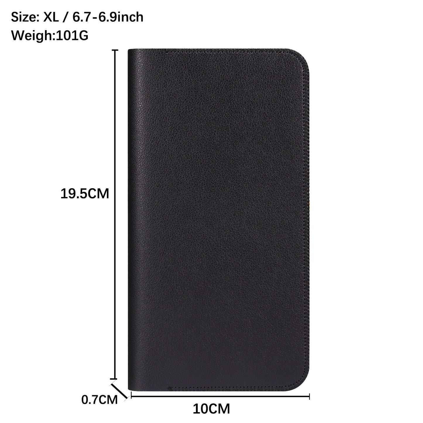 Clutch Bag for Dual 6.7''-6.9'' Phone Nappa Texture Microfiber Leather Cash Cards Holder Long Slim Coin Purse Wallet, Size: XL