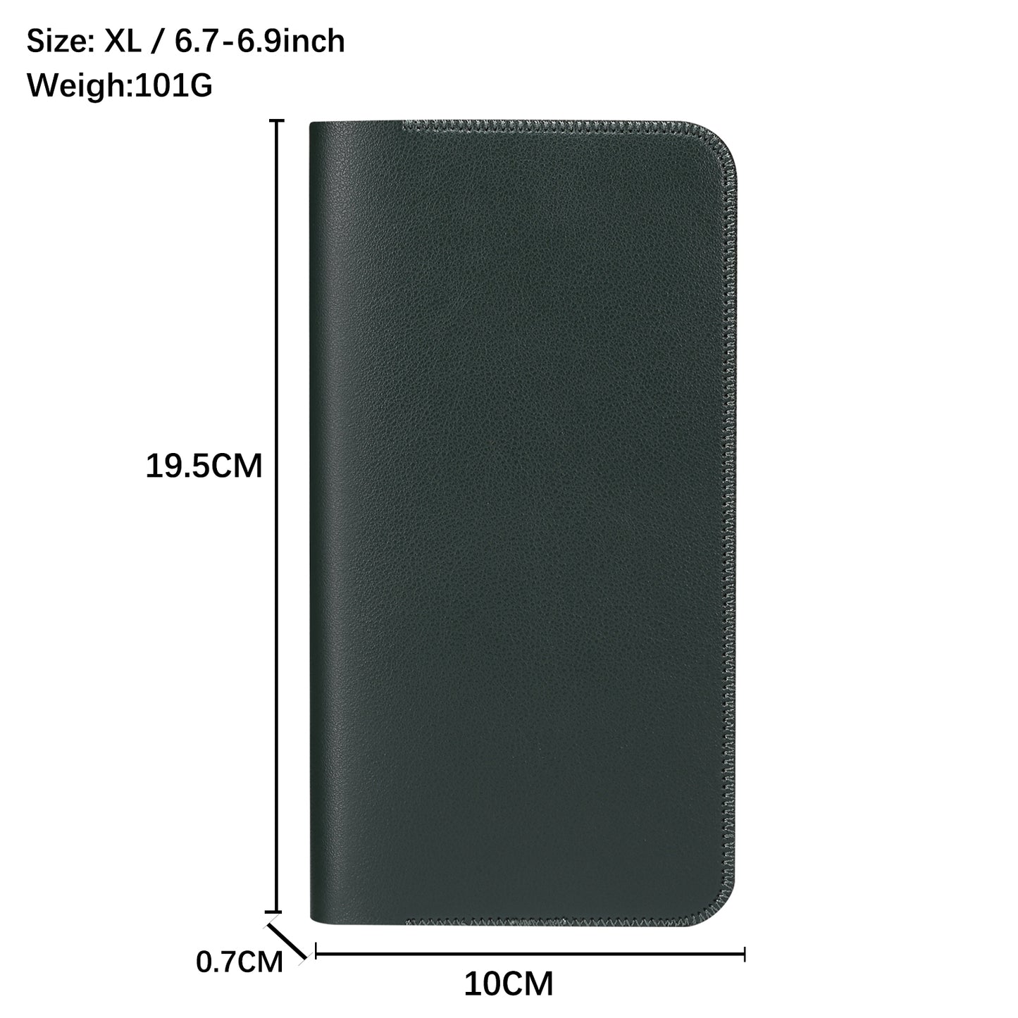 Clutch Bag for Dual 6.7''-6.9'' Phone Nappa Texture Microfiber Leather Cash Cards Holder Long Slim Coin Purse Wallet, Size: XL