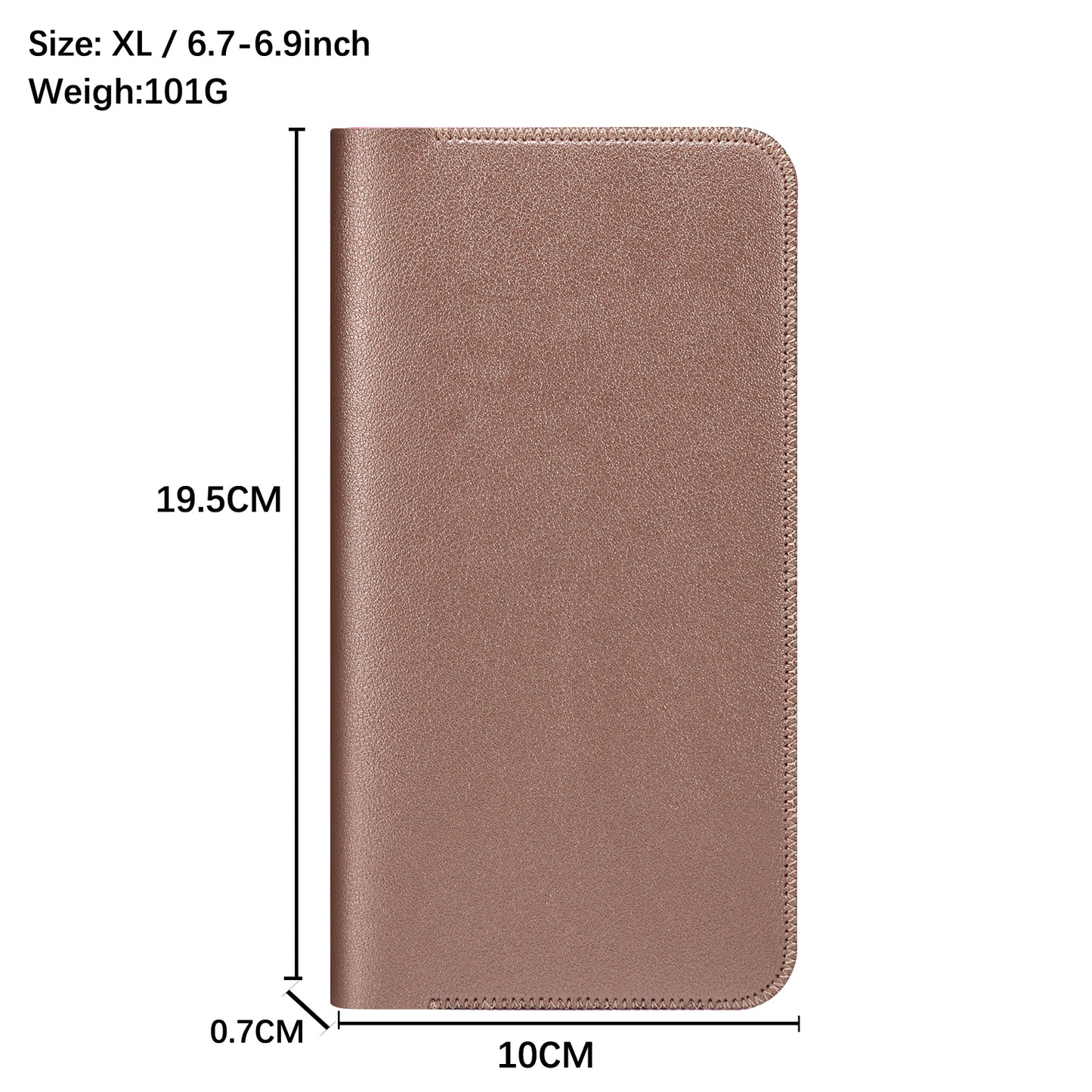 Clutch Bag for Dual 6.7''-6.9'' Phone Nappa Texture Microfiber Leather Cash Cards Holder Long Slim Coin Purse Wallet, Size: XL