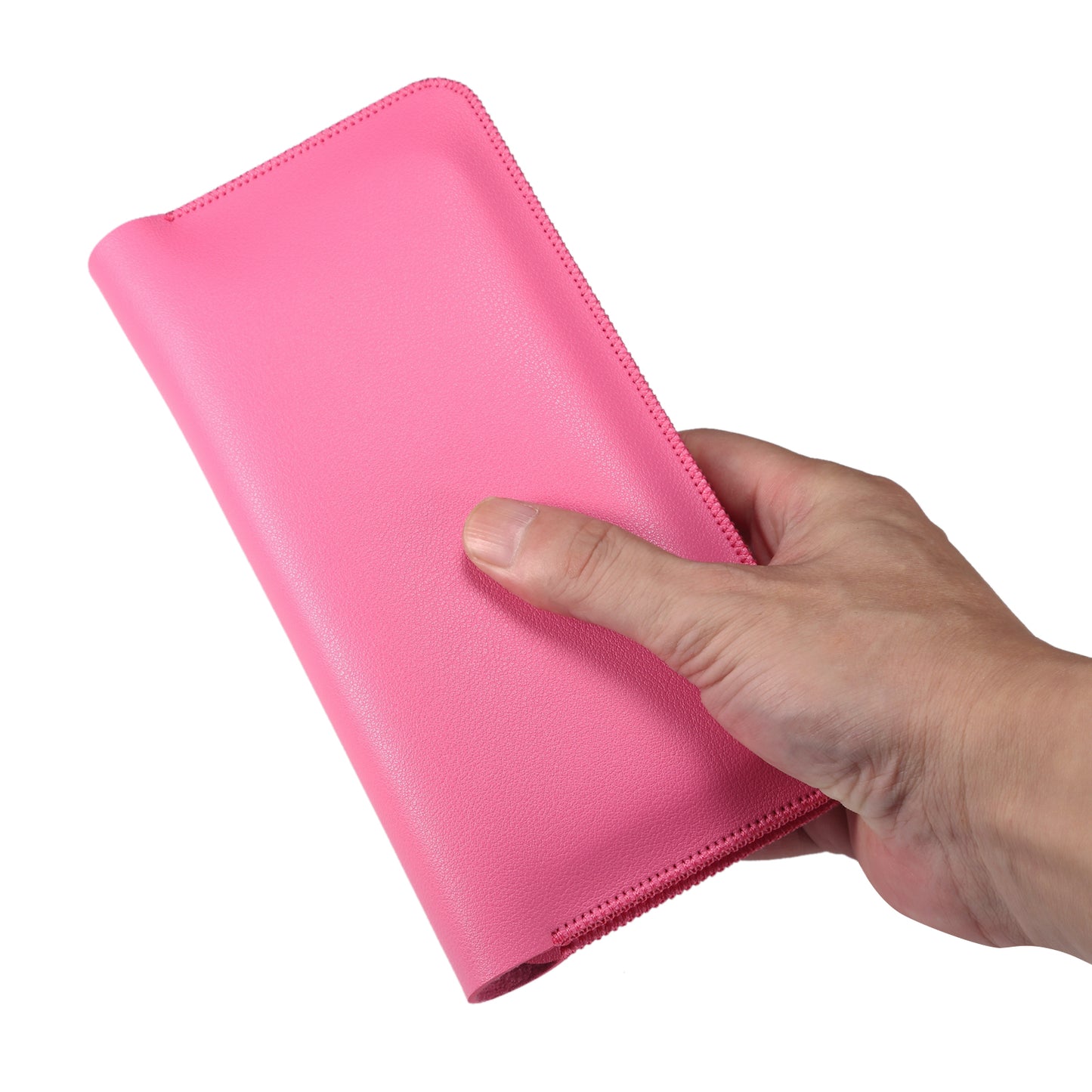 Clutch Bag for Dual 6.7''-6.9'' Phone Nappa Texture Microfiber Leather Cash Cards Holder Long Slim Coin Purse Wallet, Size: XL