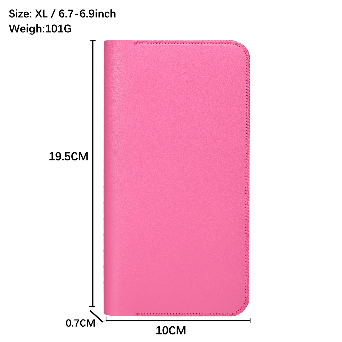 Clutch Bag for Dual 6.7''-6.9'' Phone Nappa Texture Microfiber Leather Cash Cards Holder Long Slim Coin Purse Wallet, Size: XL