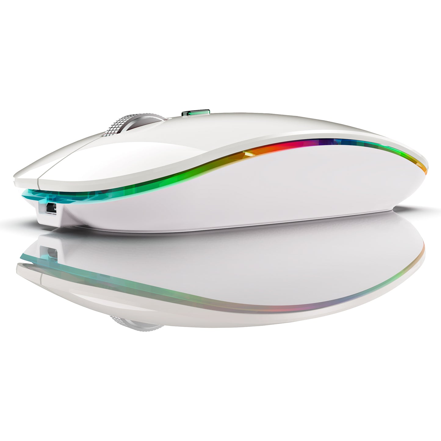 2.4G / Bluetooth Dual Mode Wireless Mouse with Backlight, Quiet Portable Jiggler Mouse for Laptops, Tablets