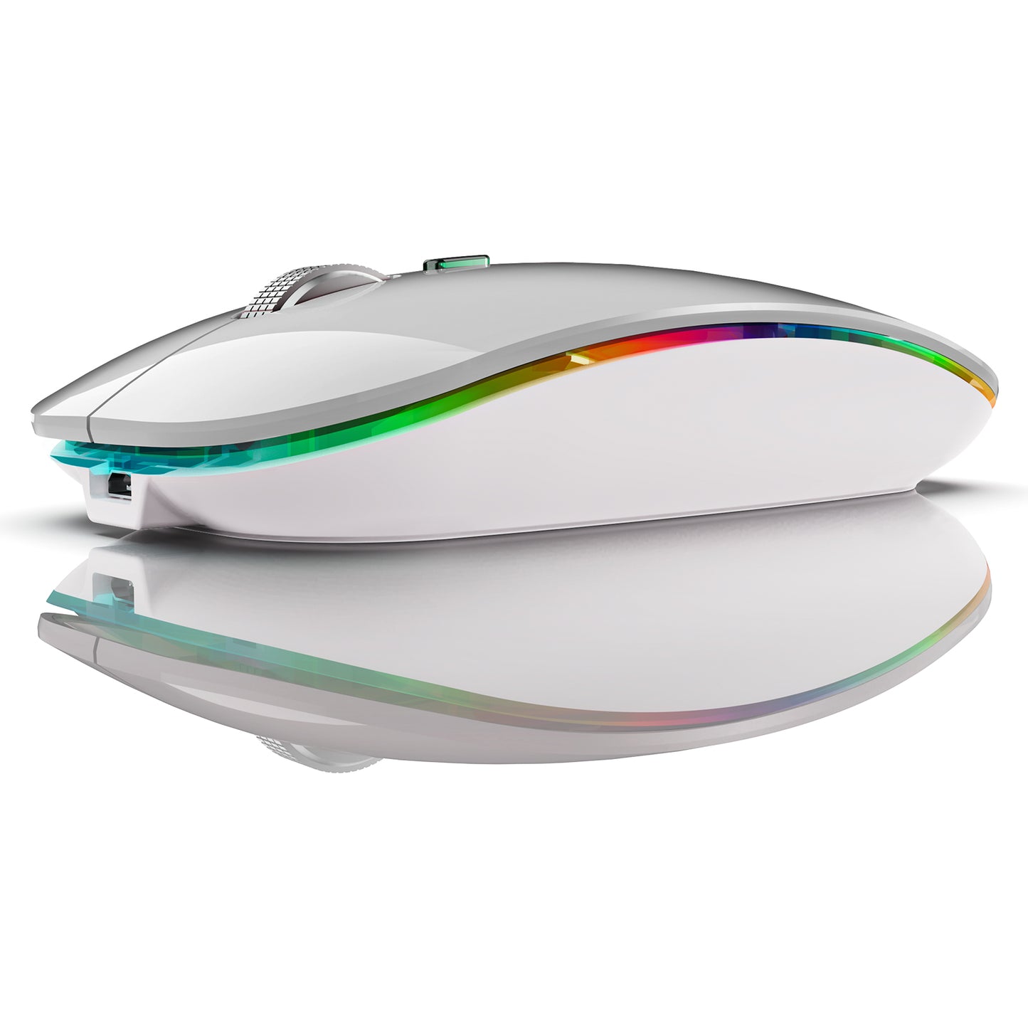 2.4G / Bluetooth Dual Mode Wireless Mouse with Backlight, Quiet Portable Jiggler Mouse for Laptops, Tablets