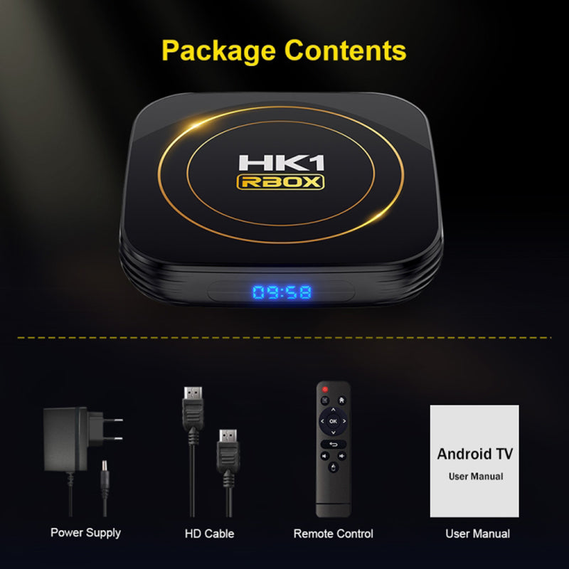 HK1 RBOX-H8S 4K Ultra HD Smart TV Box Dual-band WiFi Android 12.0 TV Box (2GB+16GB)