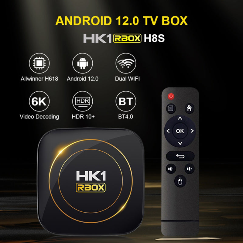 HK1 RBOX-H8S 4K Ultra HD Smart TV Box Dual-band WiFi Android 12.0 TV Box (2GB+16GB)