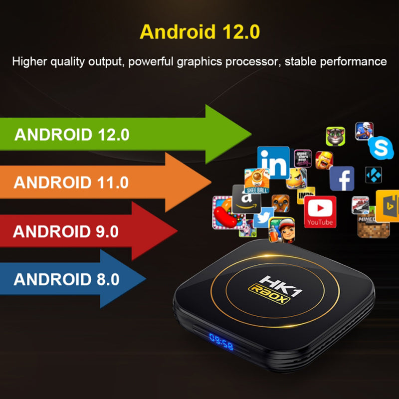 HK1 RBOX-H8S 4K Ultra HD Smart TV Box Dual-band WiFi Android 12.0 TV Box (2GB+16GB)