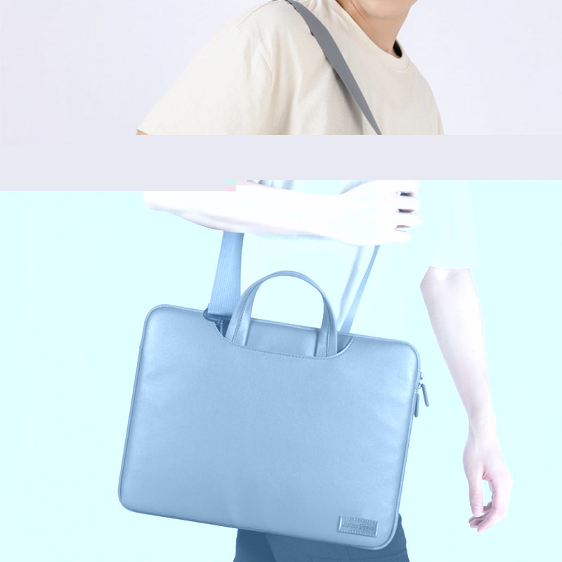 15'' Tablet Sleeve Handbag Shoulder Bag PU Leather Waterproof Computer Cover with Accessories Bag