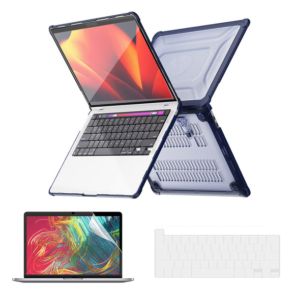 ENKAY HAT PRINCE For MacBook Pro 13 inch (2020) A2251 / A2289 / A2338 (US Version) Anti-Drop Slim Case Kickstand Laptop Hard PC Cover