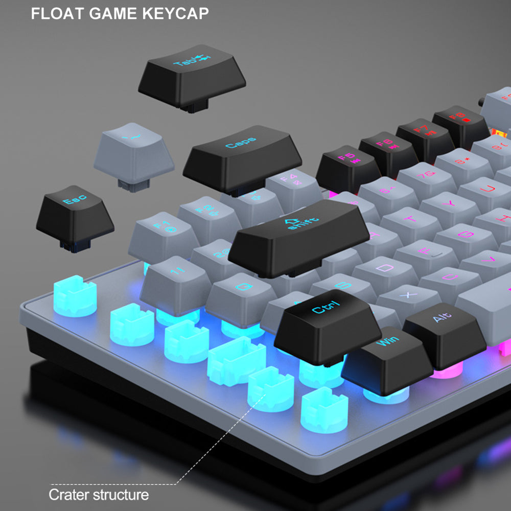 XUNFOX K10 USB Wired Mechanical Hand-Feel Keyboard 87 Keys Gamer Keyboard with Colorful Backlight