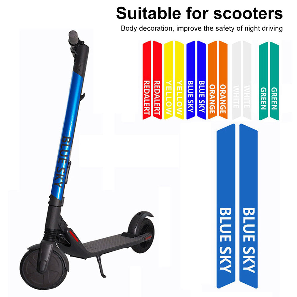 2Pcs / Set For Ninebot E22 / ES1 / ES2 / ES4 Reflective PVC Sticker Electric Scooter Night Riding Warning Decal, Letter Pattern