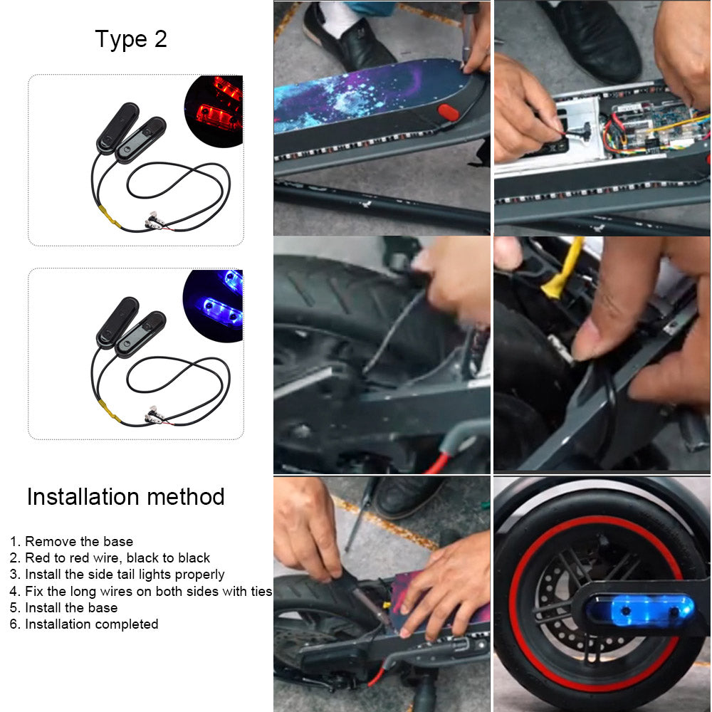 1Pair Side Lights for Xiaomi M365 / Pro / 1s Electric Scooter Dazzle Color Lights Integrated Protective Cover LED Light