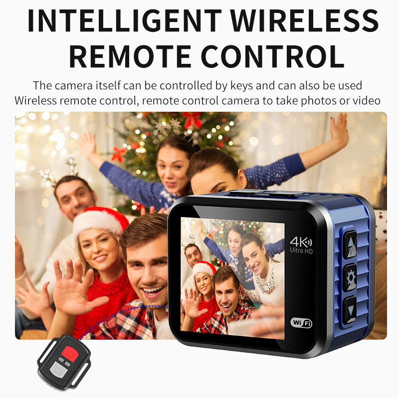 VIRAN V8 4K Outdoor Motorcycle Car Recorder 1.54 IPS HD Screen Action Camera IP68 Waterproof Anti-Shaking Sports Camera