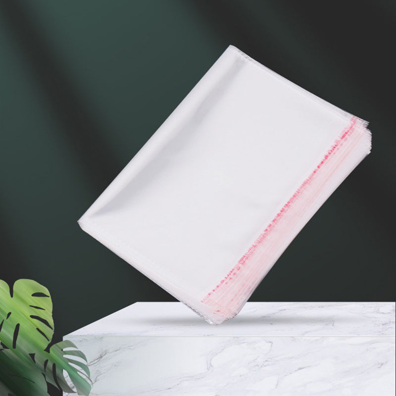 100Pcs 12x17cm Transparent Self Seal OPP Packing Bag Jewelry Stationery Clothes Storage Bag, Double Layer 0.08mm