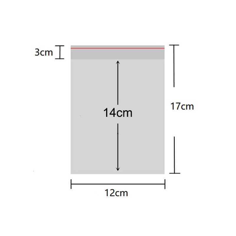 100Pcs 12x17cm Transparent Self Seal OPP Packing Bag Jewelry Stationery Clothes Storage Bag, Double Layer 0.08mm