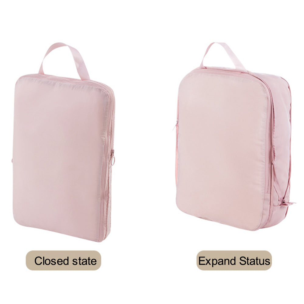 2Pcs Business Trip Clothes Sort Out Travel Luggage Organizer Cube Bag Expandable Storage Packing Pouch, Size M