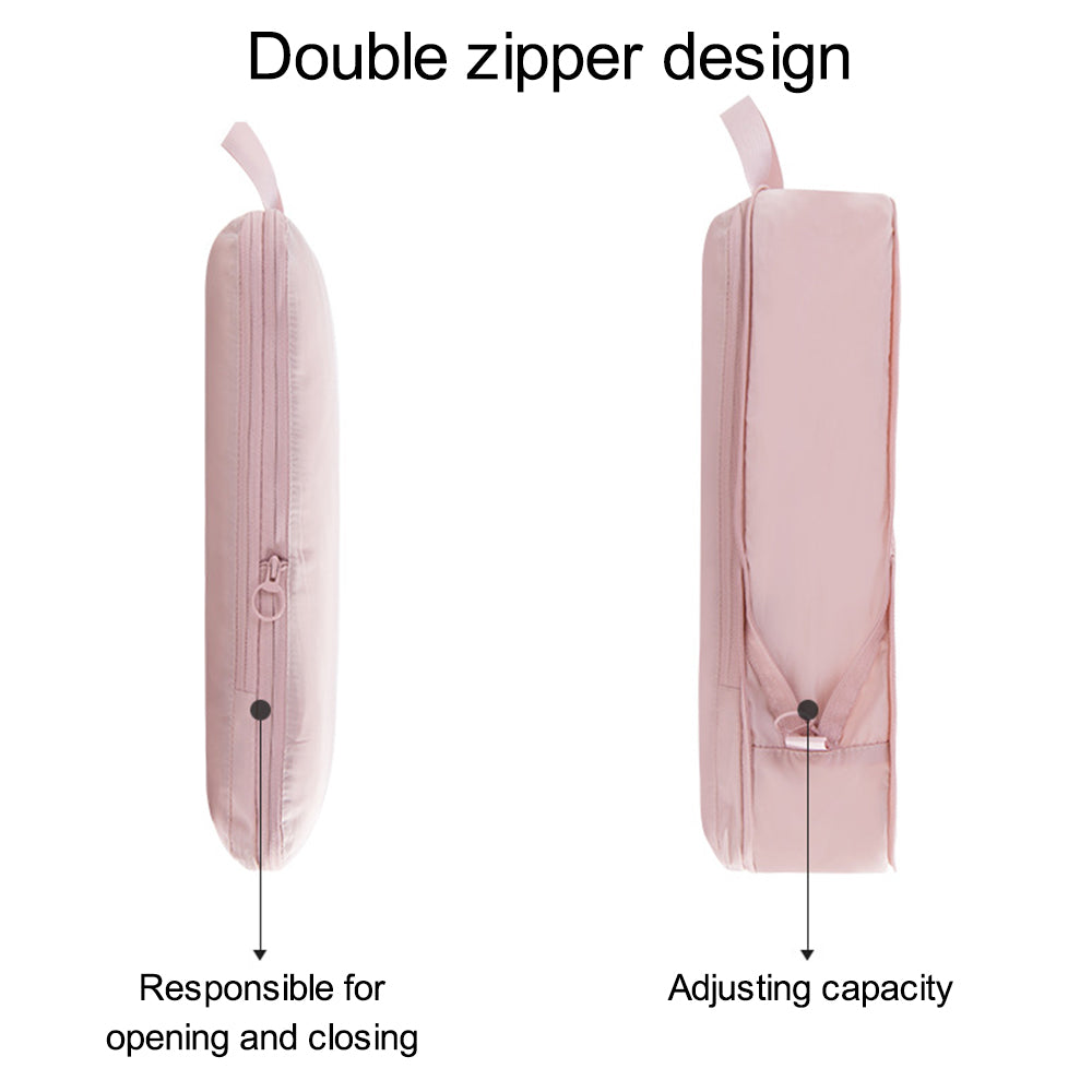 2Pcs Business Trip Clothes Sort Out Travel Luggage Organizer Cube Bag Expandable Storage Packing Pouch, Size M