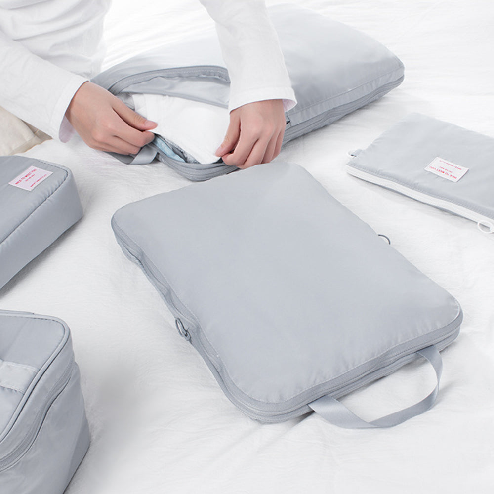 2Pcs Business Trip Clothes Sort Out Travel Luggage Organizer Cube Bag Expandable Storage Packing Pouch, Size M