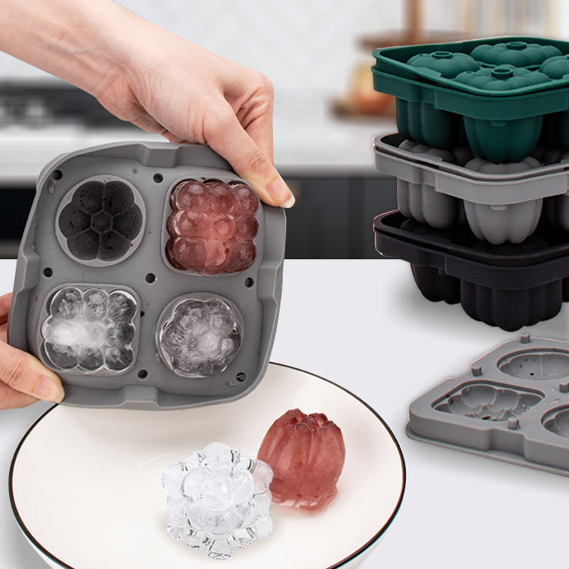 2 in 1 Ice Cube Tray Reusable Silicone Ice Making Mold with Funnel + Ice Clamp (BPA Free, No FDA Certificate)