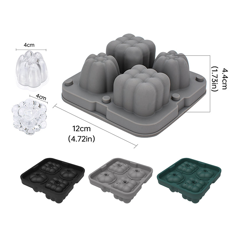 2 in 1 Ice Cube Tray Reusable Silicone Ice Making Mold with Funnel + Ice Clamp (BPA Free, No FDA Certificate)