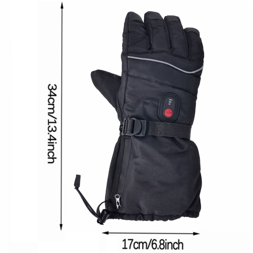 1 Pair Touch Screen Heating Gloves Multi-Function Temperature Adjustable Electric Thermal Gloves for Snowboard Cycling Ski (No Battery)
