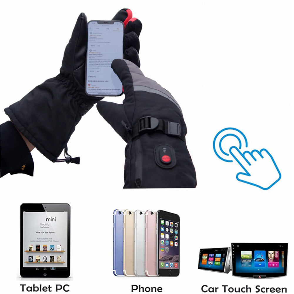 1Pair Portable Electric Heated Gloves for Winter Battery Heating Thermal Gloves Touchscreen Function Hand Warmer