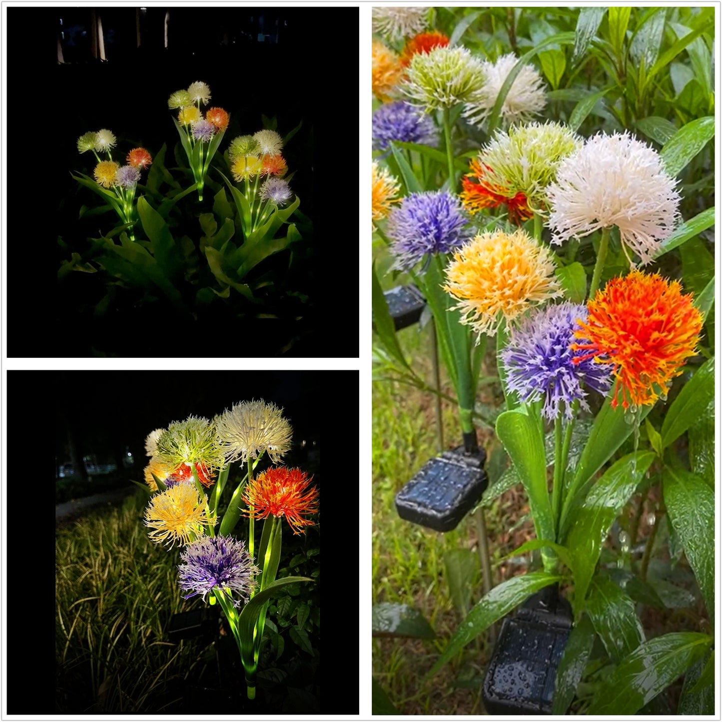 2Pcs Solar Powered Garden Lawn Lamp IP65 Waterproof Outdoor Gardening Light for Home Decoration