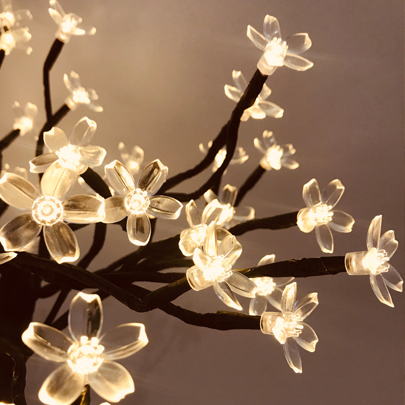 Artificial Sakura Tree 48 LEDs Light USB Powered Lamp with Detachable Case for Festival Party Decoration
