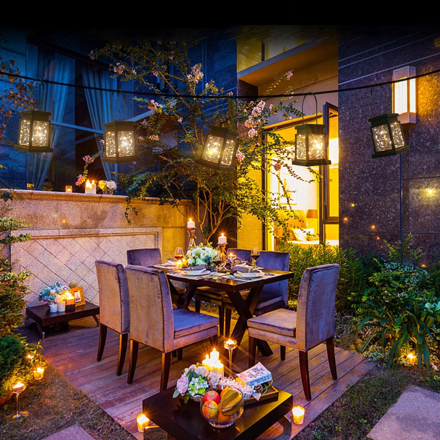 Outdoor LED Landscape Garden Light Decoration Hanging Rainproof Solar Light (String Light - Hook Version)