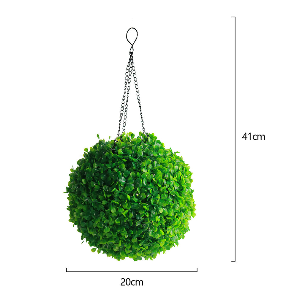 Solar Lamp LED Light Green Grass Ball Chandelier Home Decor Outdoor Rechargeable Artificial Plant Ball, Size: M
