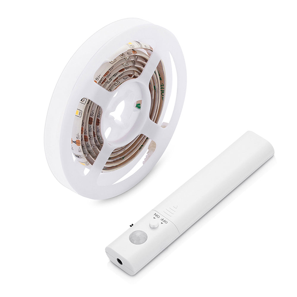 2m 60-LEDs Home Bathroom Cabinet Backlit Light Strip 5V Battery Powered Sensing Lamp