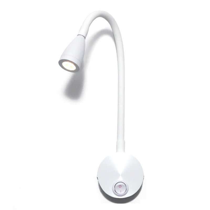 Flexible Wall Mounted LED Night Light Bedside Metal 1W Warm Light Lamp for Home, Hotel