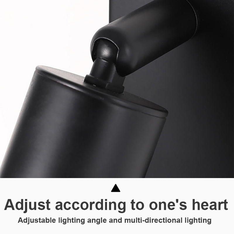 3104 350-Degree Rotatable 3W Warm Light Bedside Wall Lamp Aluminum+Iron Bedroom Study Reading Light with USB Port