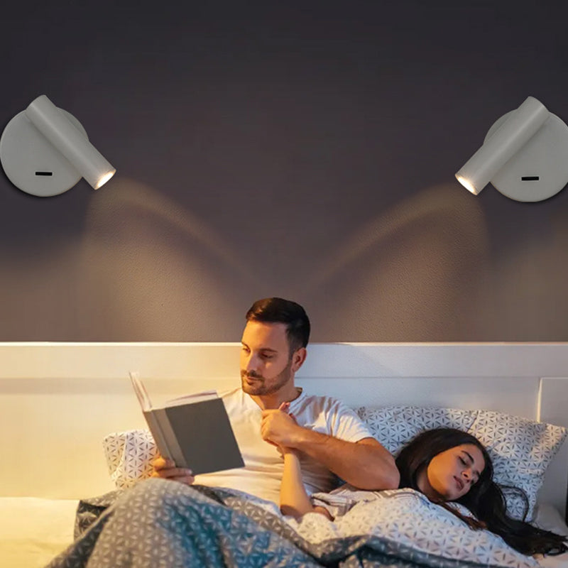 3105 Bedroom Bedside Wall Lamp 350-Degree Rotatable Reading Light Spotlight with Switch, 3W Warm Light