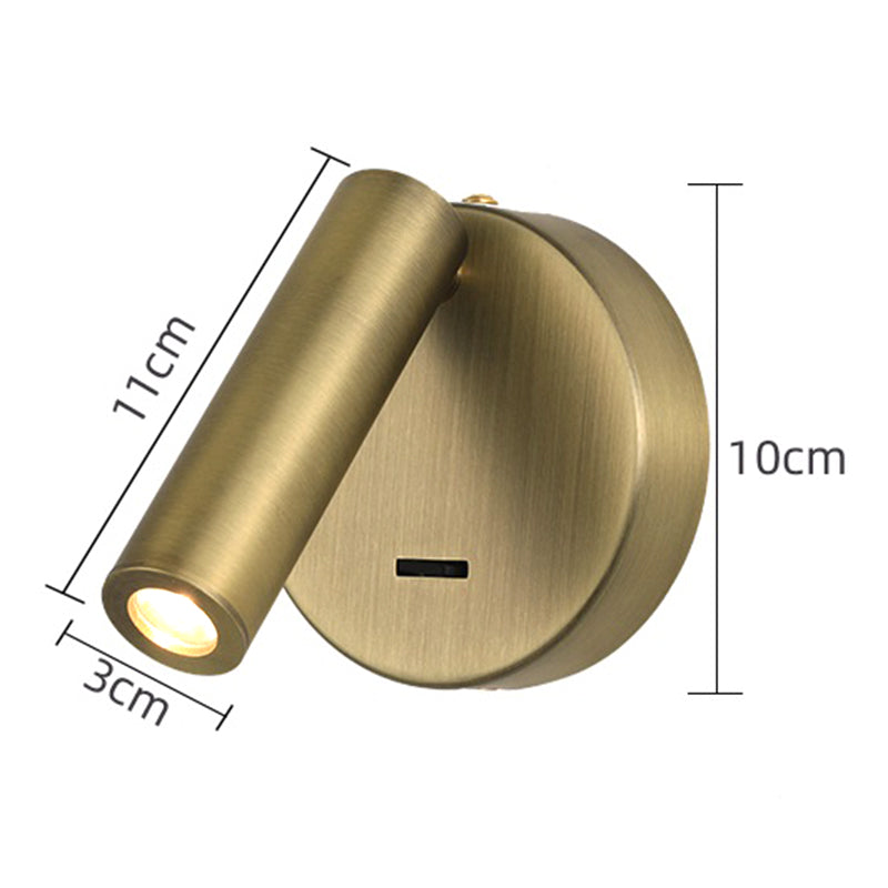 3105 Bedroom Bedside Wall Lamp 350-Degree Rotatable Reading Light Spotlight with Switch, 3W Warm Light