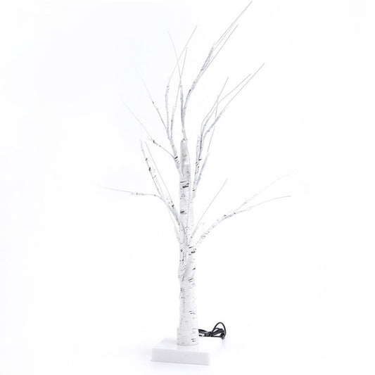 Christmas Lighted Birch Tree Branches Home Decor Tabletop Artificial Plastic Tree Lamp Xmax Ornament, 60CM