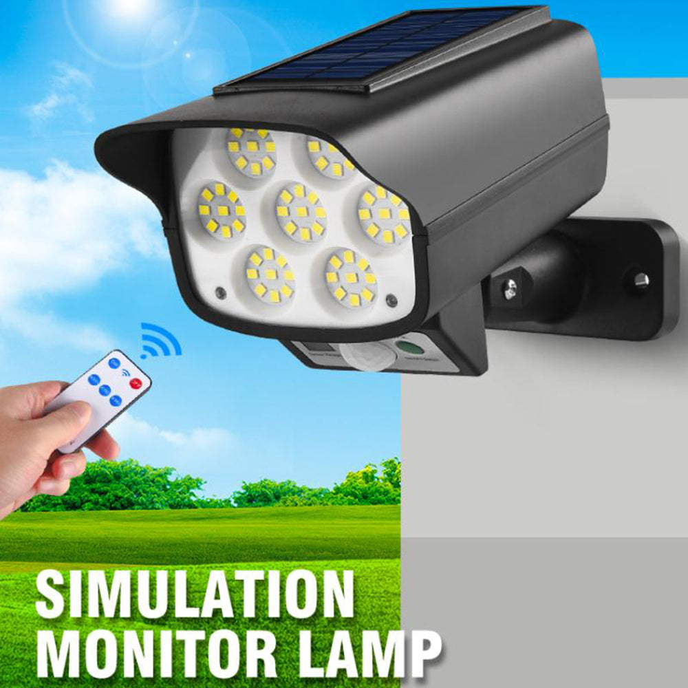 SH-63A Camera Shape Solar Sensor Wall Light 63 LED Strong Light Anti-Thief Wireless Monitor Lamp with Remote Control