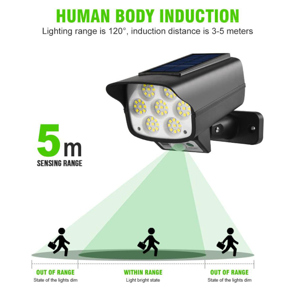 SH-63A Camera Shape Solar Sensor Wall Light 63 LED Strong Light Anti-Thief Wireless Monitor Lamp with Remote Control
