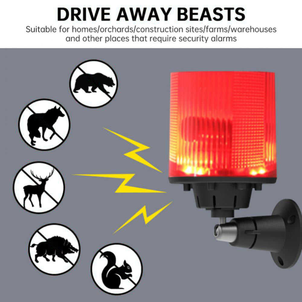 N911L Recordable Solar-Powered Animal Repeller Alarm Light Outdoor Garden Night Light