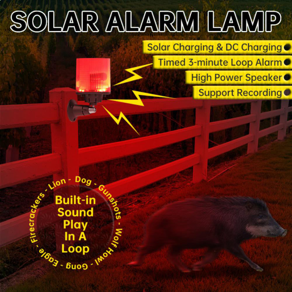 N911L Recordable Solar-Powered Animal Repeller Alarm Light Outdoor Garden Night Light