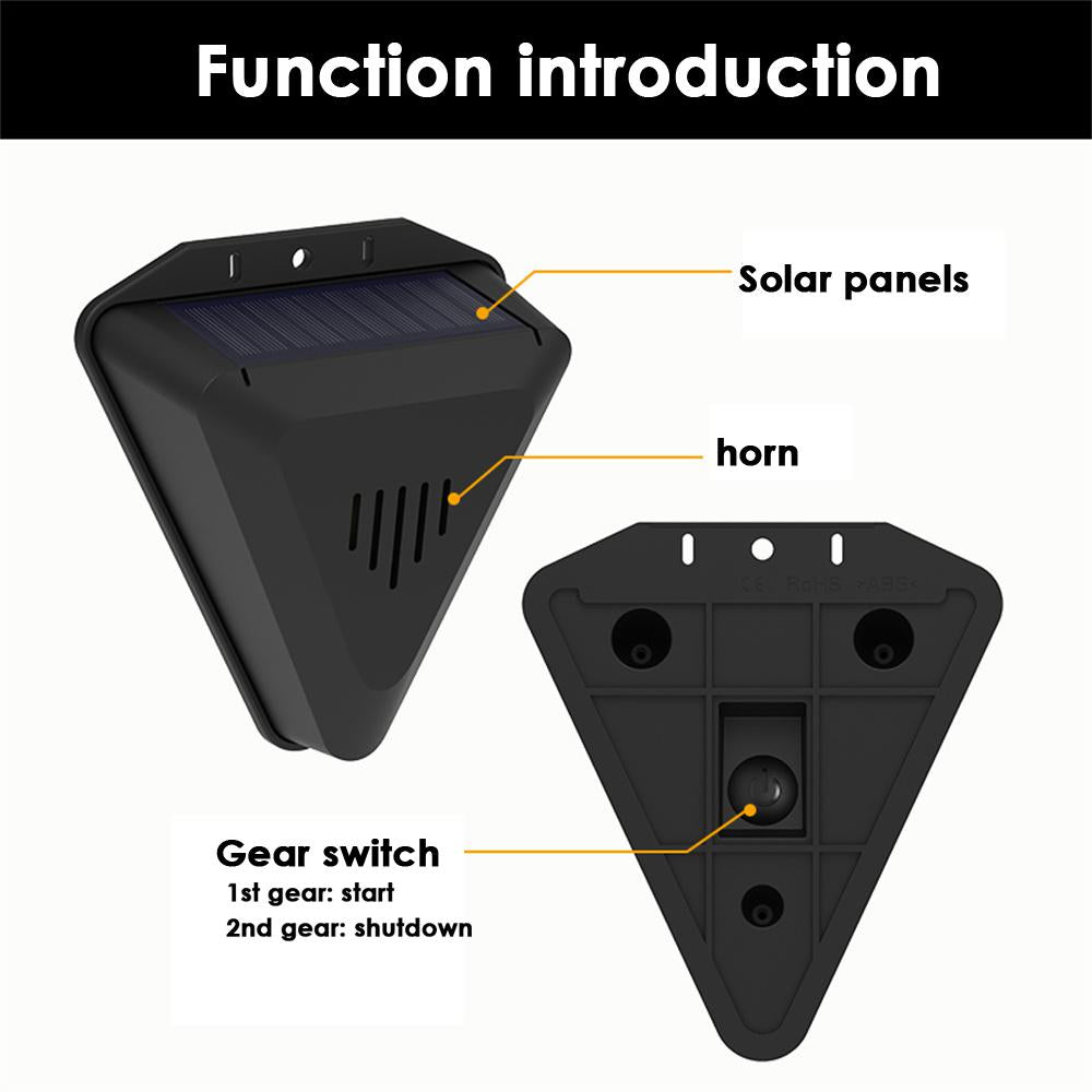 N911Q Solar Powered Outdoor Bird Repeller Multiple Sound Playback Birds Alarm Device