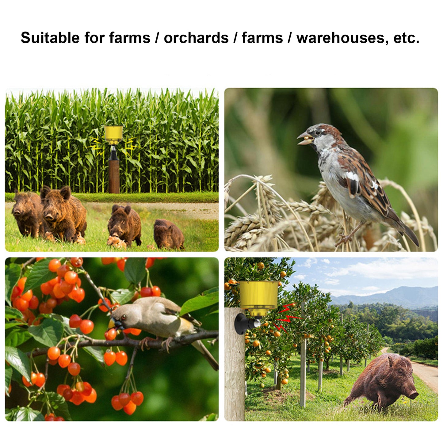 N911R Solar Power Bird Repeller Recordable Beast Repellent Device Warning Light